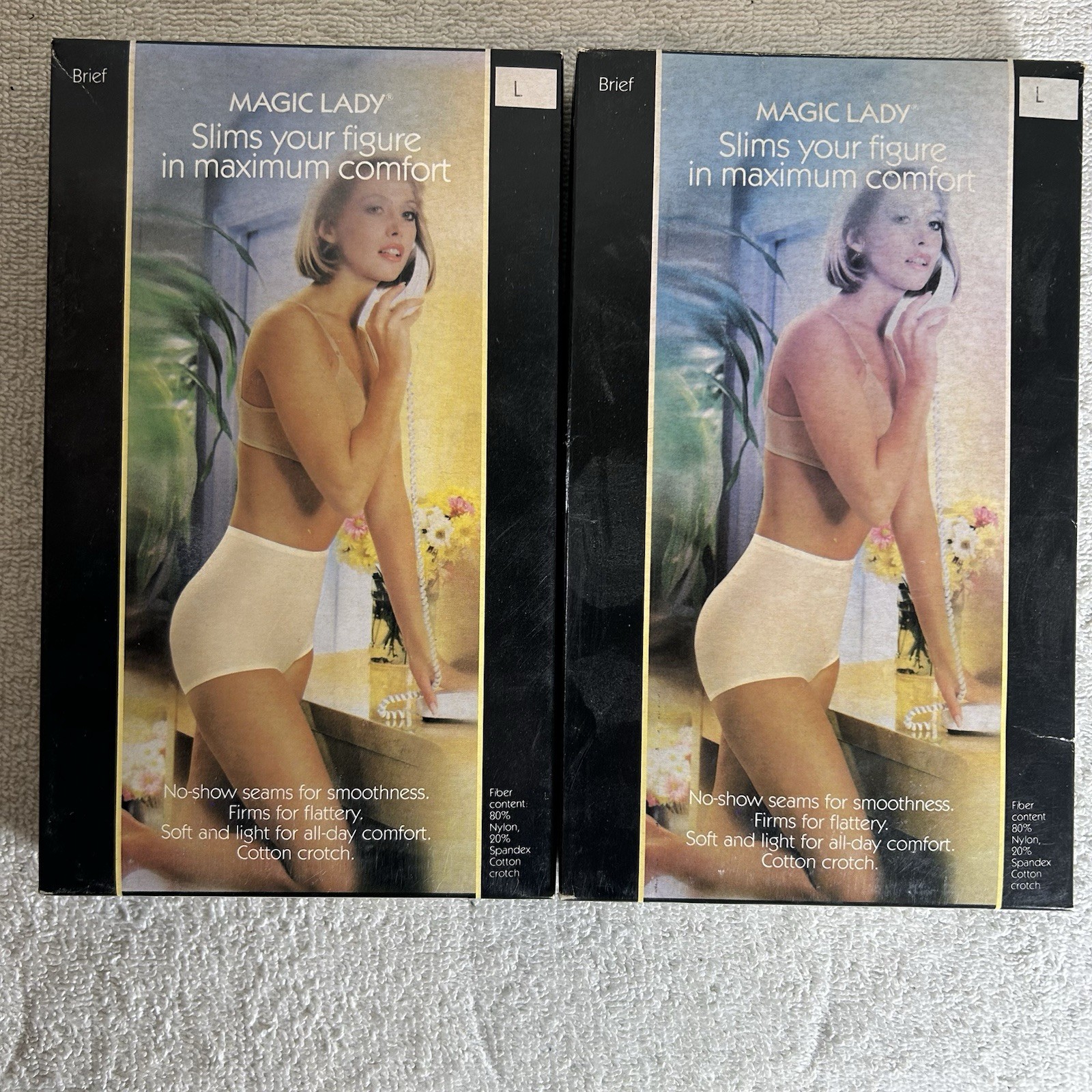 2 Pair Vintage Exquisite Form “Magic Lady” sport brief / panty girdle sz L NEW