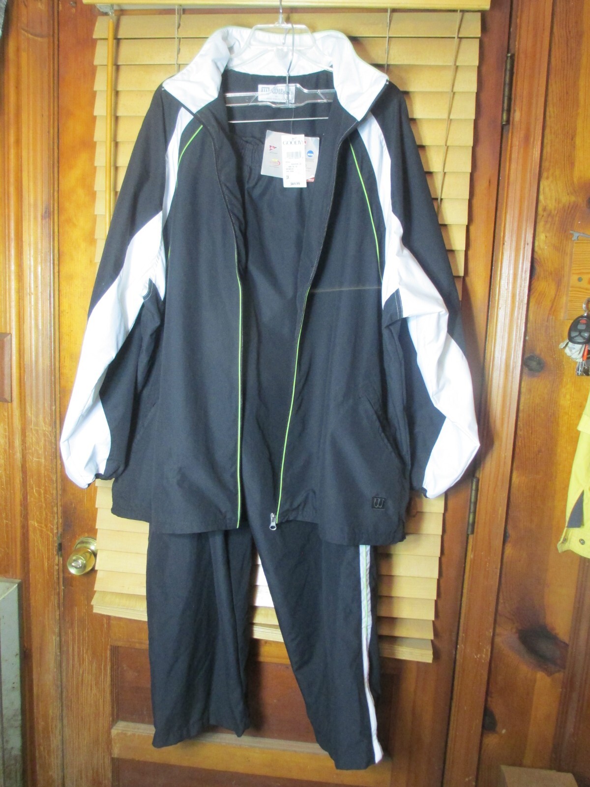 Vintage Wilson Black Track Suit Women’s 3XL Jacket Pants Lined Full Zip 90’s NEW