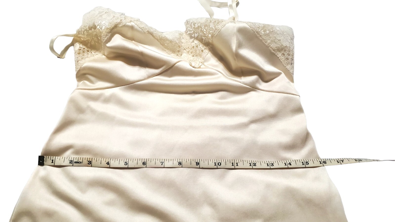 Vtg Full Slip By Cotillion Nylon Antron Women’s Size 32 Lace Trim Adjustable