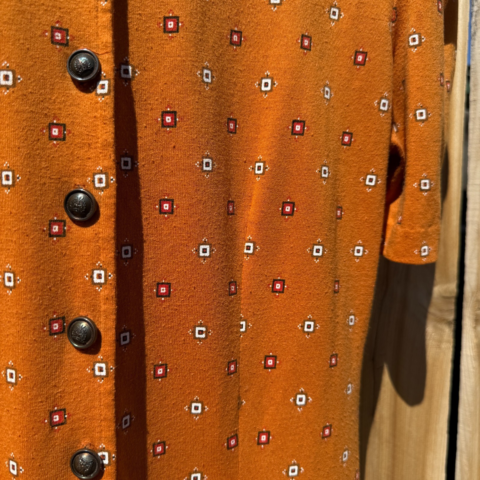 PRICE FIRM Vintage Dress 80s 90s DB Sport Orange Drop Waist Pleated Casual