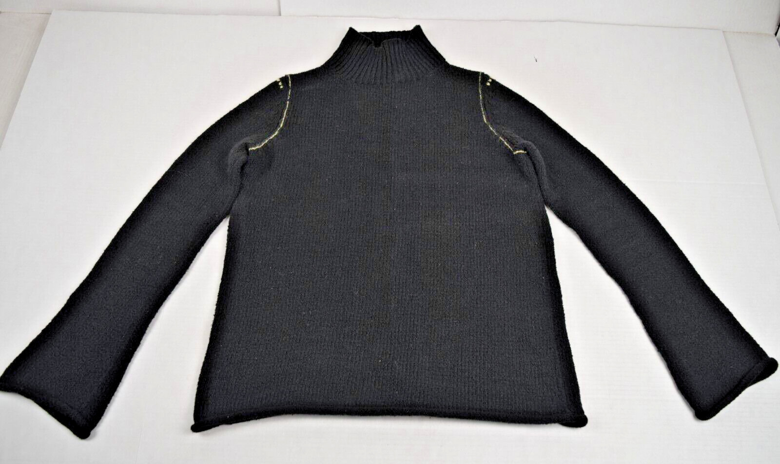 Vintage Max Studio Sweater Size XS/S 90s Black Thick Cotton Knit Soft Stretch