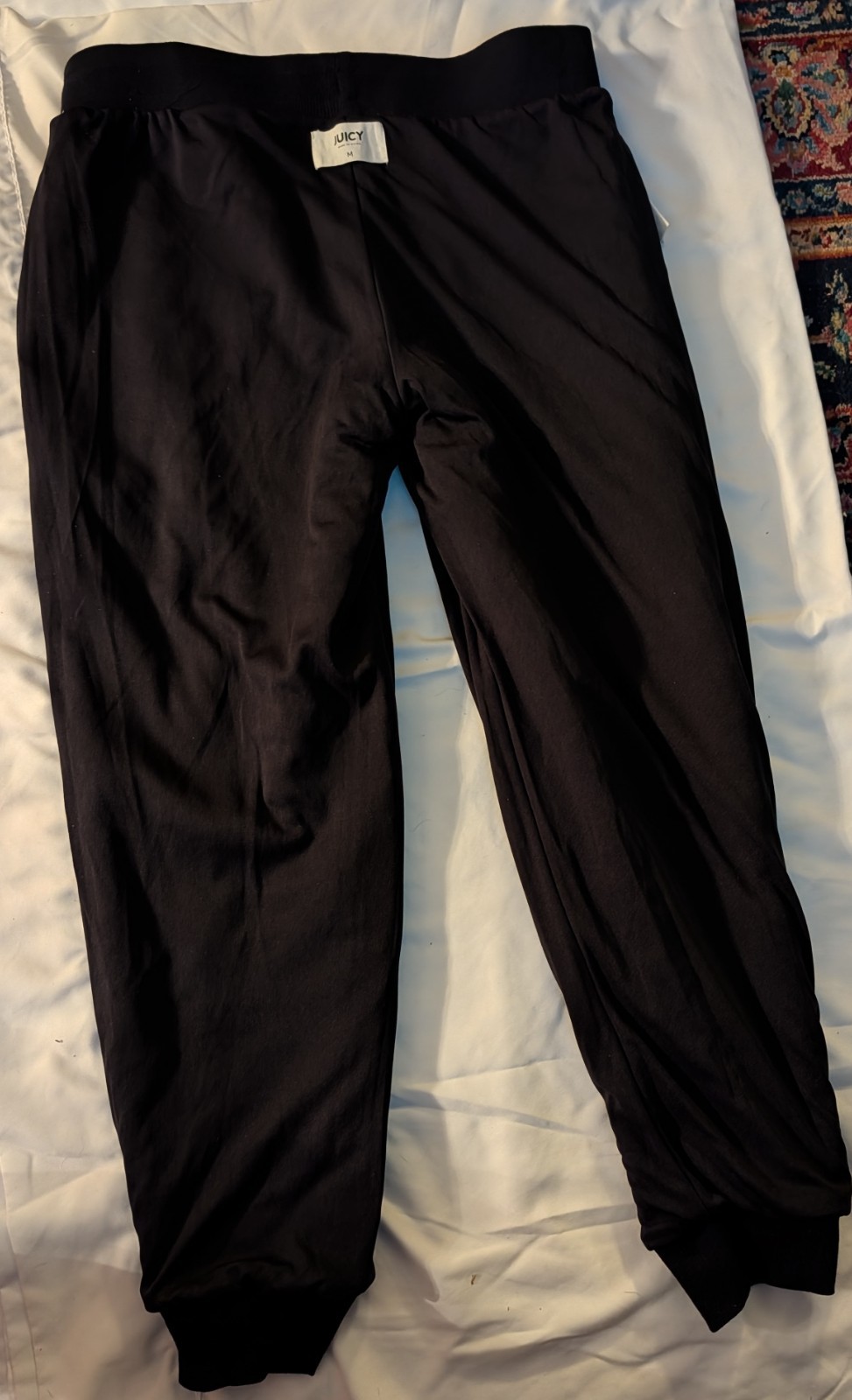JUICY Silver Sequin Pants Women Sz Med Drawstring Y2K Rave Fully Lined Pull-on