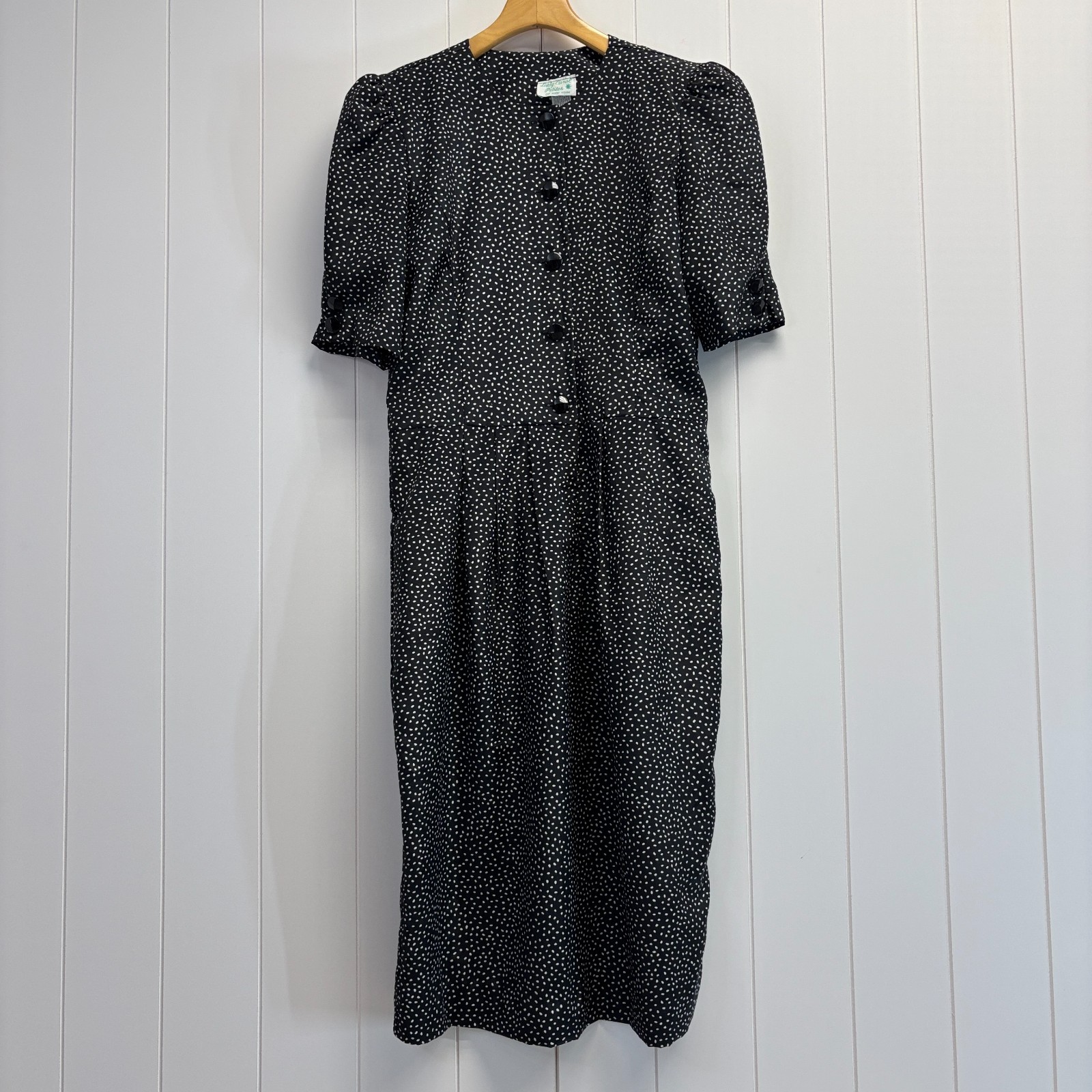 Vintage Lady Carol Petites Classic Secretary Career Midi Dress Size 10 80s 90s