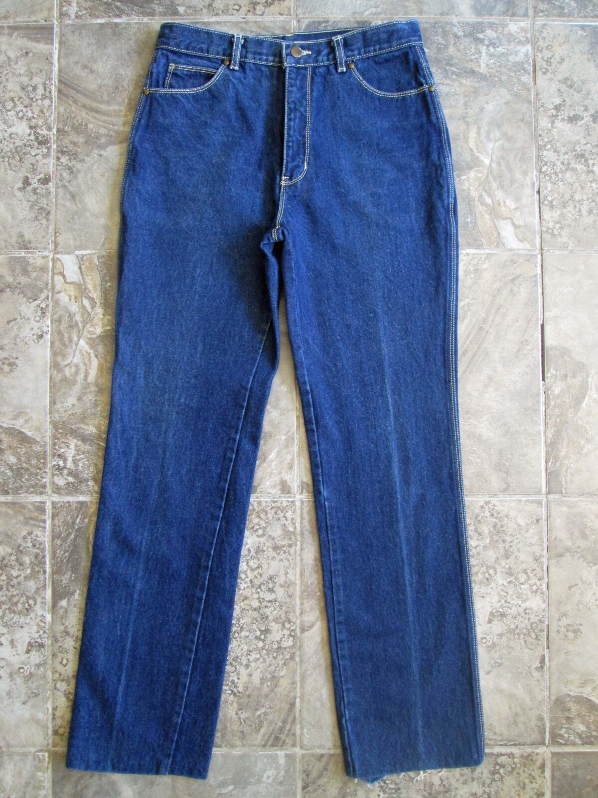 Vintage Anthonys Jeans 10 29×29 Western Blue Denim Tapered Leg White Stitching