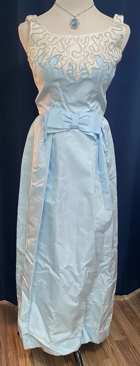 Classic 50s Powder Blue Jr Theme Sleeveless Prom Party Dress NEW YORK Original