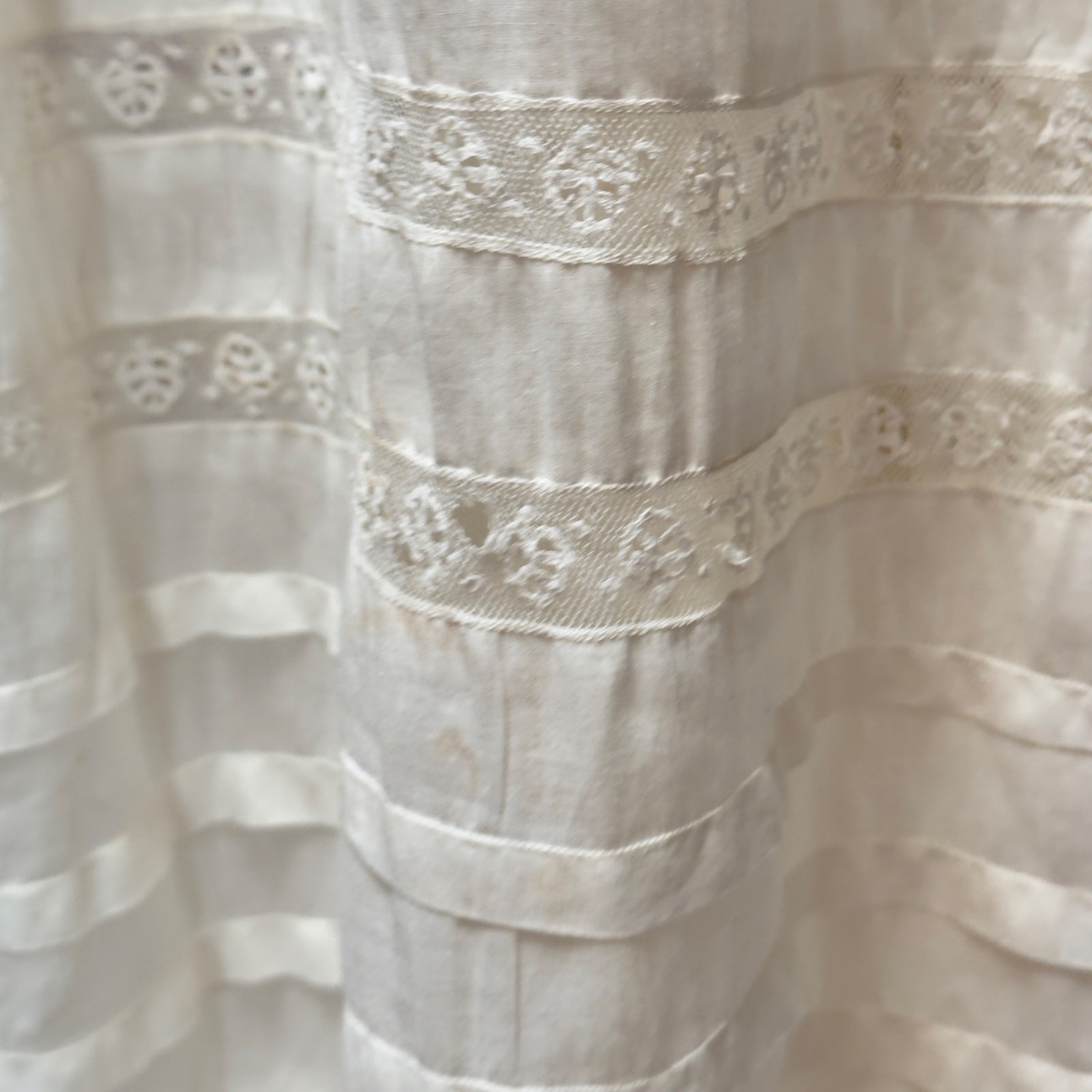 Edwardian Cotton Lace Petticoat Skirt Ruffles Antique Original 1900’s 26” Waist