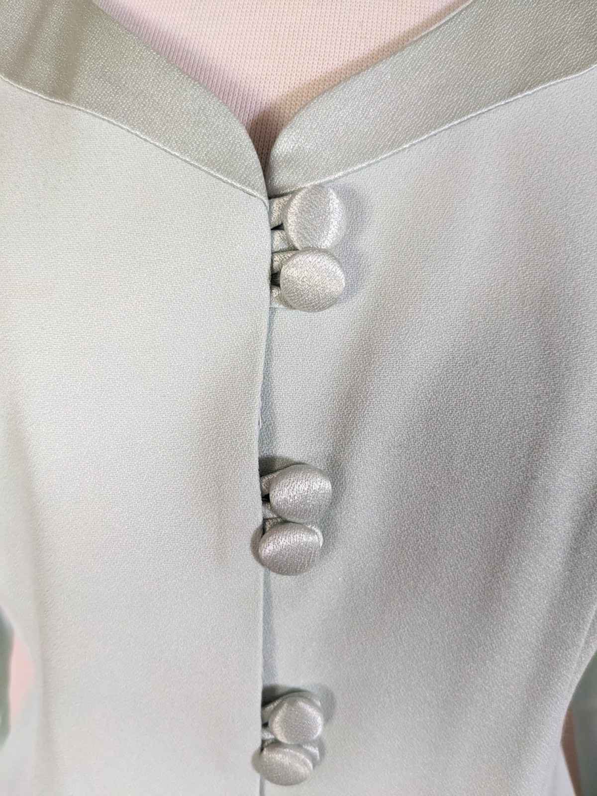 Vintage 80s Incite Mint Green Skirt Suit Size 6 Pleated Skirt V-Neck USA Made