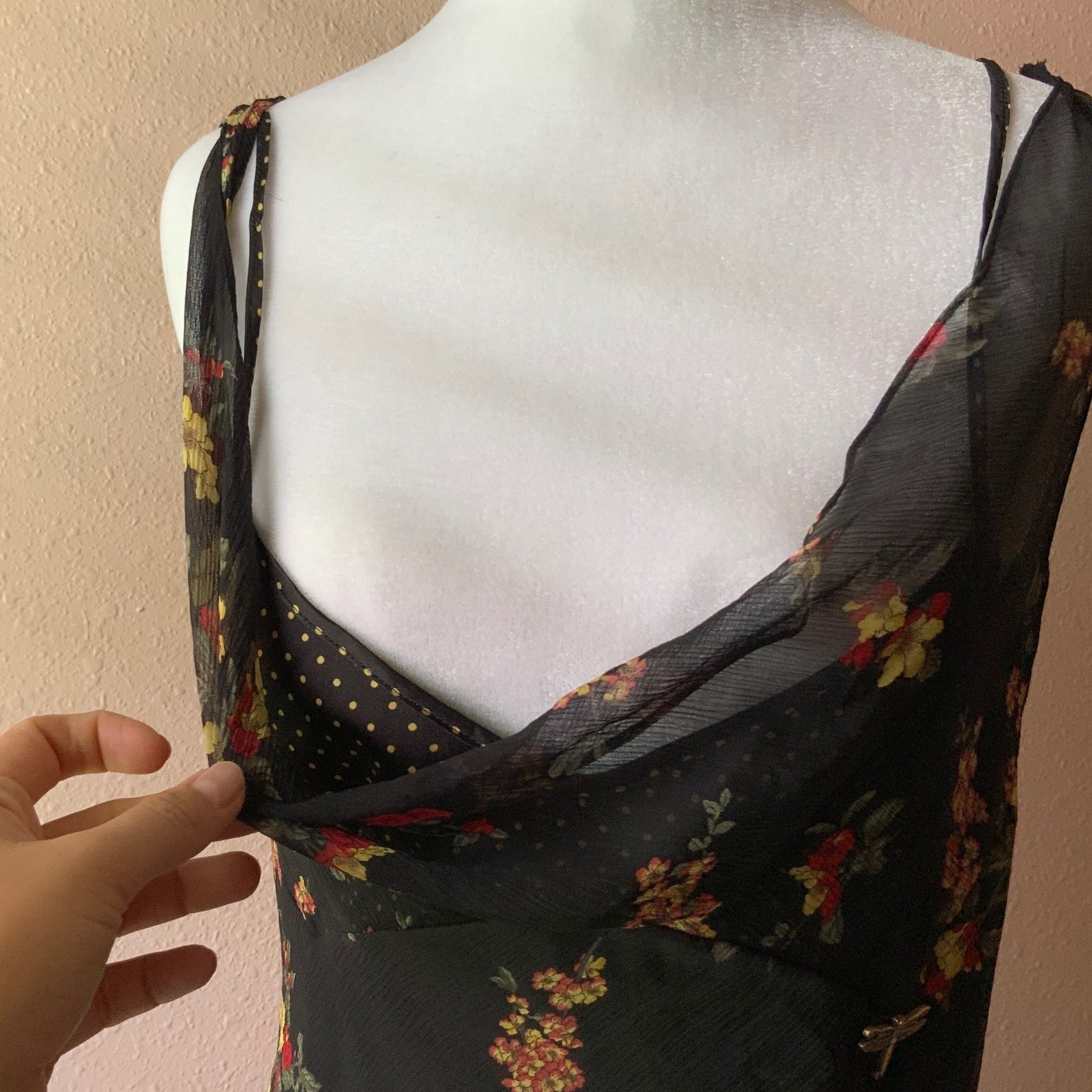 Vintage Galliano Silk Floral Graphic Mini Dress 28/42
