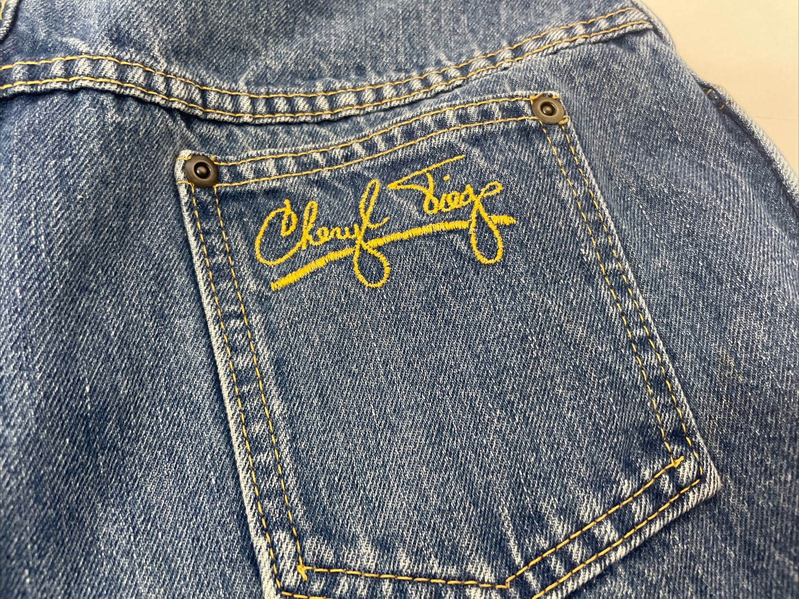 Vintage 80s Cheryl Tiegs Denim Jeans Made In USA 100% Cotton Logo Size 16