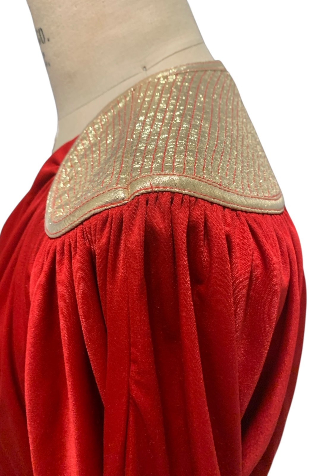 BILL TICE Vintage 70s/80s Women’s Glam Disco Era Lipstick Red Jersey Column M/L