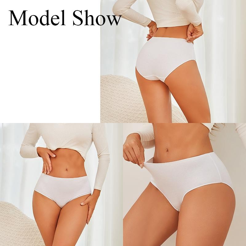 4pcs/set Comfort Cotton Panties Women High Waist Briefs Seamless Underwear Breat