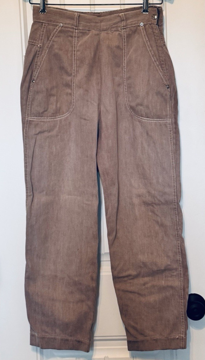 50s MCM Vintage Women’s Cotton Side Zip Pants 27″ waist x 23″ inseam