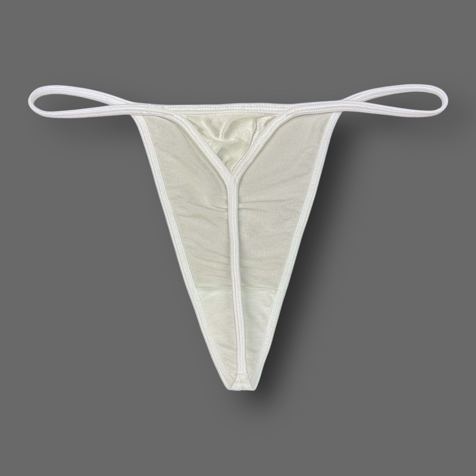 Satin V-String Hi-Cut Thong Ivory M