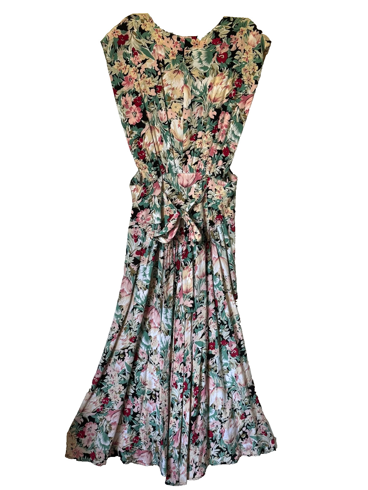 Vintage Carol Anderson Floral Pinafore Midi Dress Size 9/10 Cottagecore Romantic