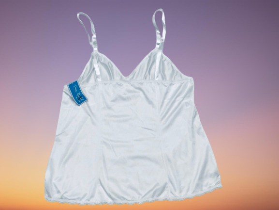 Dixie Belle Style 03511 Women’s White Laced Adjustable Strap Camisole Sz 42 Vtg
