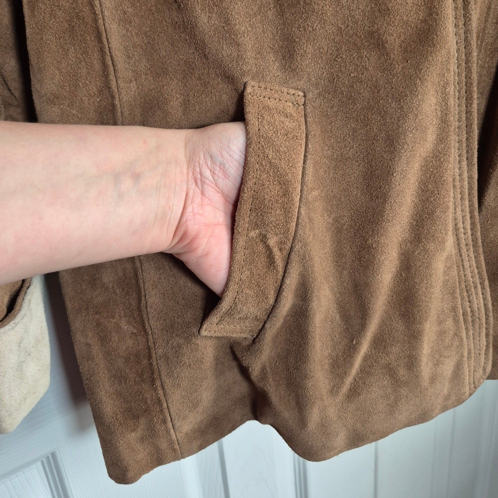 Vintage Jordache brown tan leather suede jacket women’s