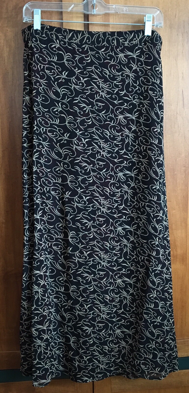 Carol Anderson Collection REVERSIBLE RAYON SKIRT BLACK RED PRINTS Elastic BACK