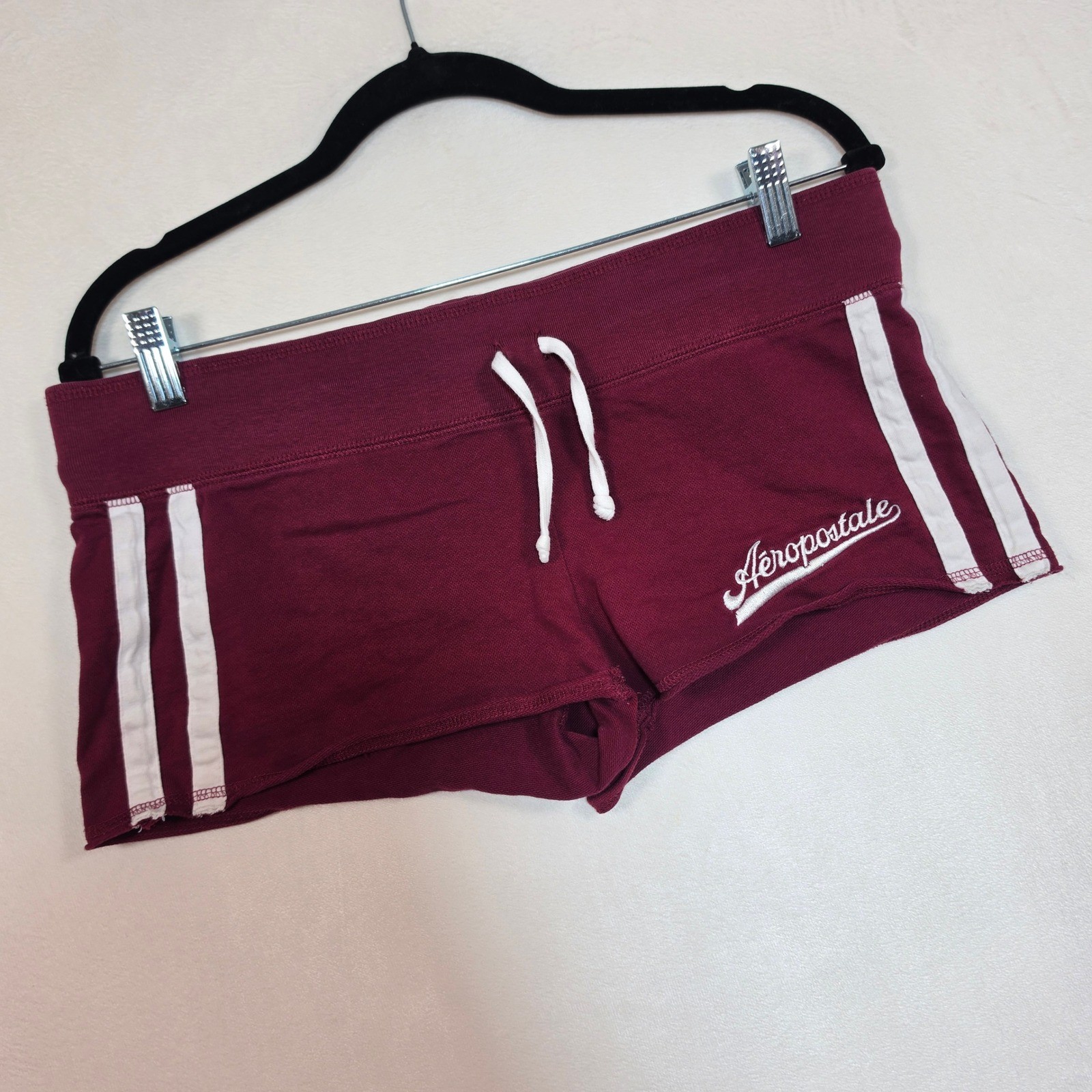 Vintage Y2K Aeropostale Micro Mini Shorts Womens S Maroon Athleisure Sporty