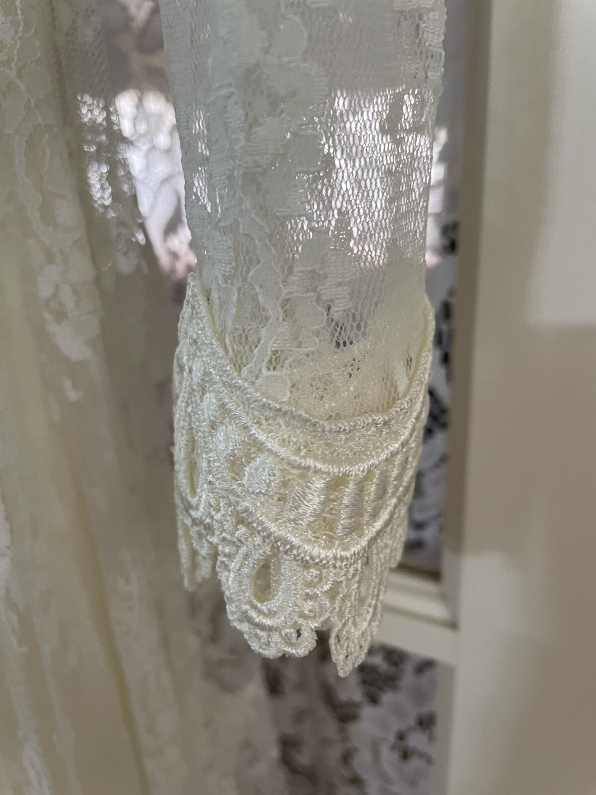 Vintage Jessica McClintock White Lace Dress Wedding Prom Special Occasion Sz 3/4