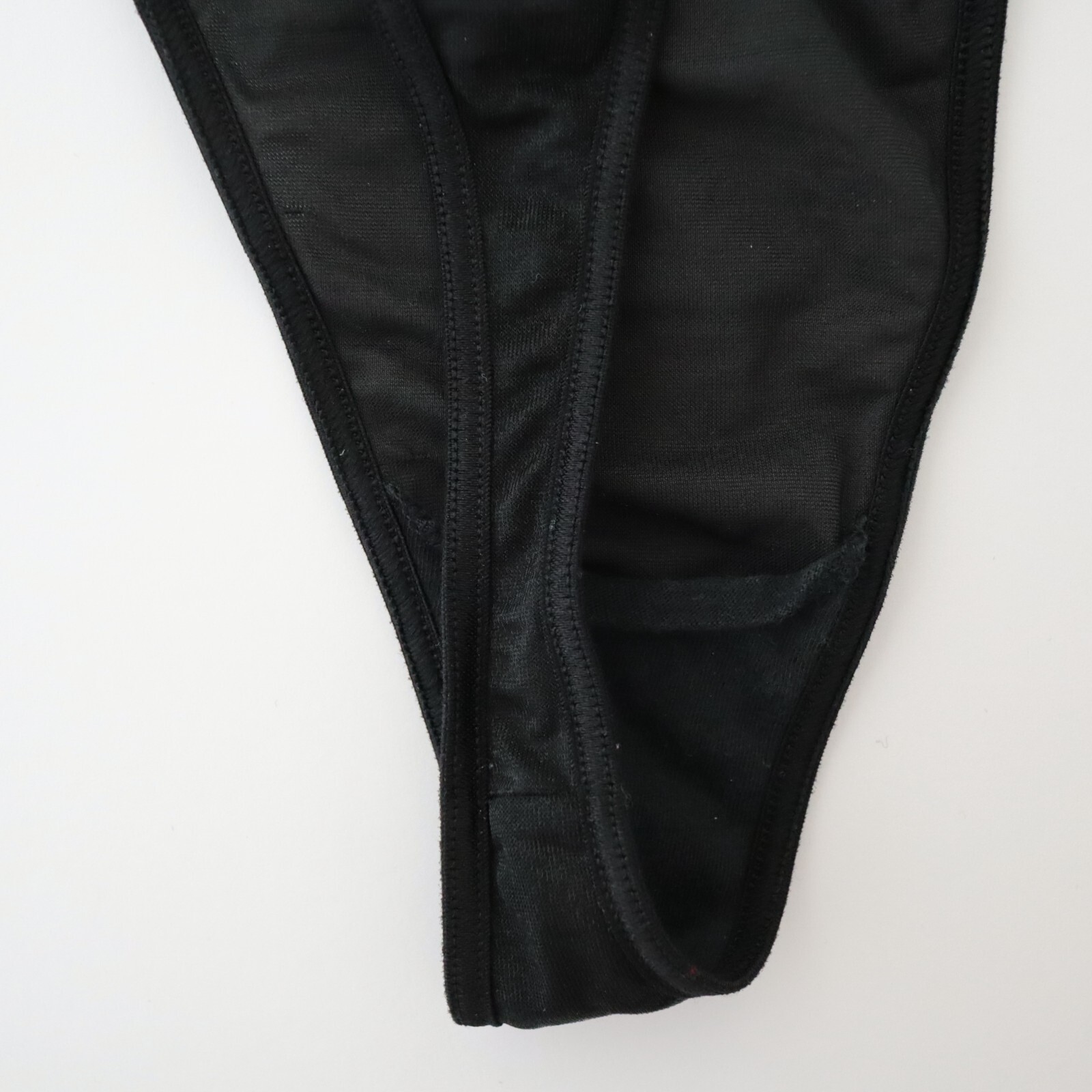 Victoria’s Secret VINTAGE Y2K Sheer Silky Hosiery V-String Thong Panties SMALL