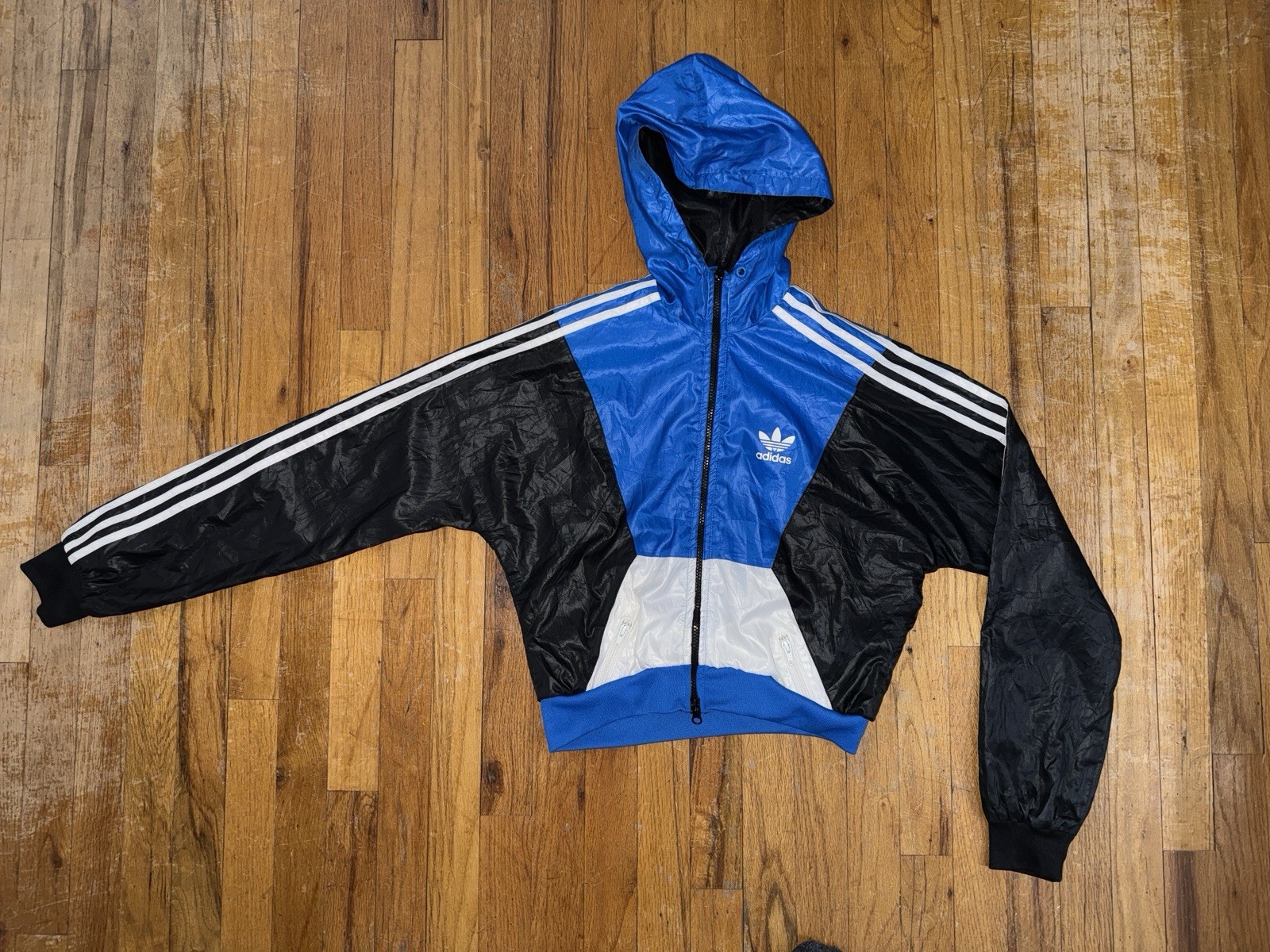 Adidas Nylon Windbreaker Jacket Glanz Cal Surf Retro Satin Shiny