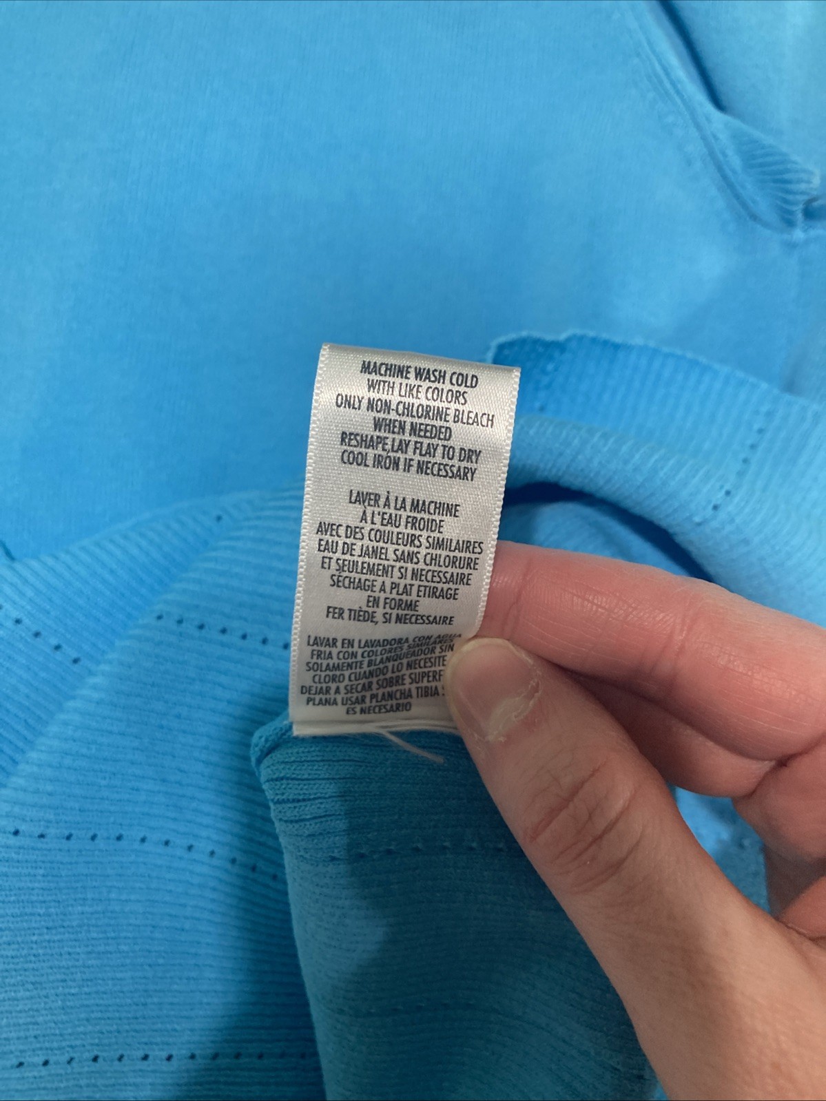 Vintage Casual Corner Turquoise Ribbed Knit Top Size Small Tie Waist Y2K EUC