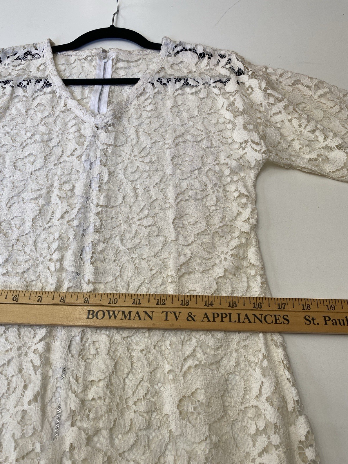 Vintage 80s L Lace Dress Ivory Fit Flare Mermaid Sheer Stevie Nicks