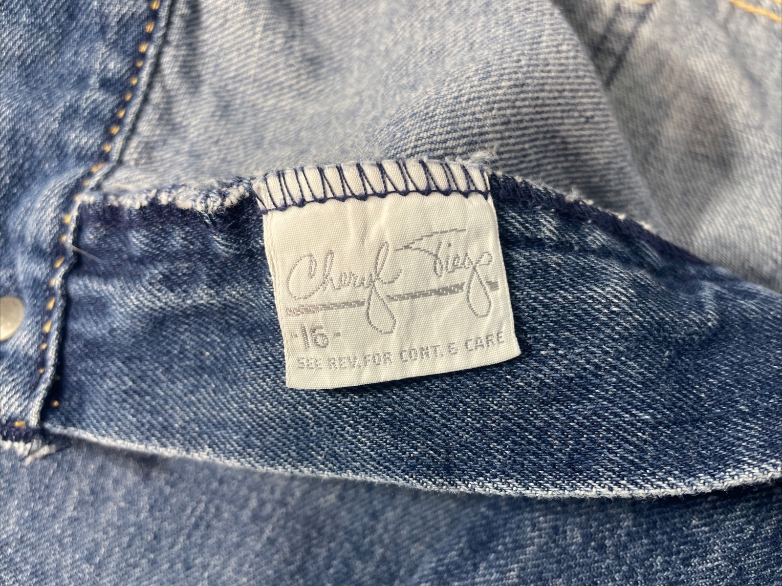 Vintage 80s Cheryl Tiegs Denim Jeans Made In USA 100% Cotton Logo Size 16