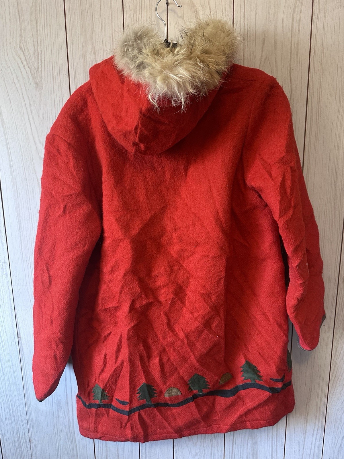 1970s Women’s Hudson Bay Jacket Red Size Medium Made In Canada 100% Wool Rare
