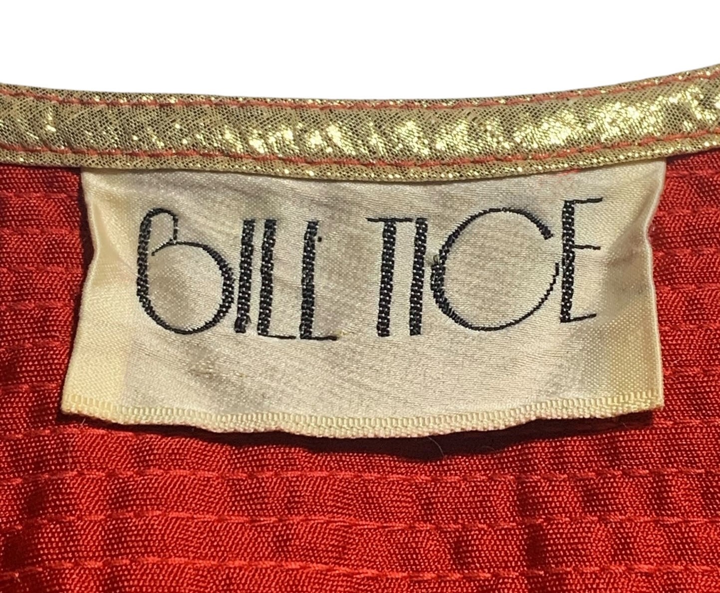 BILL TICE Vintage 70s/80s Women’s Glam Disco Era Lipstick Red Jersey Column M/L