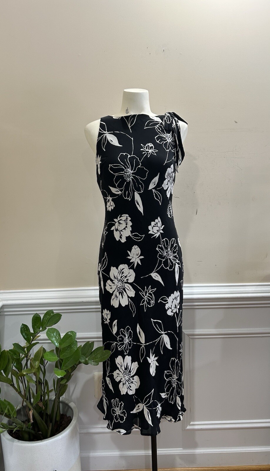 Vintage Floral Mid Dress Women No Size