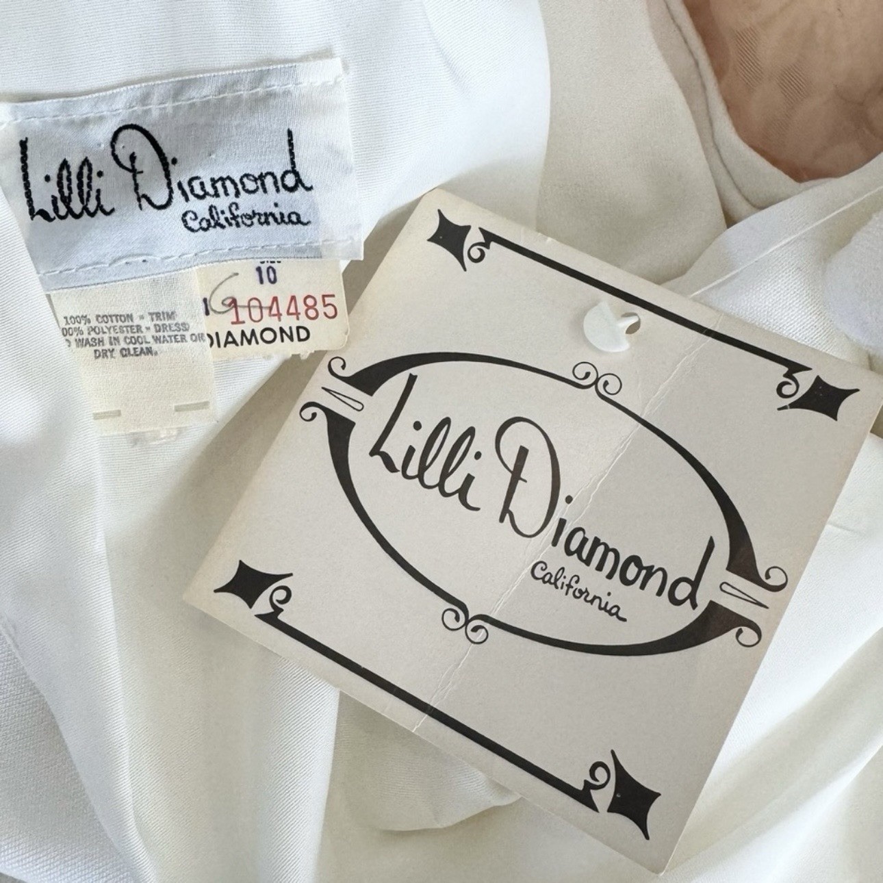 Vintage Lilli Diamond White Daisy Sheer Illusion NWT Deadstock 60s Midi Dress 10