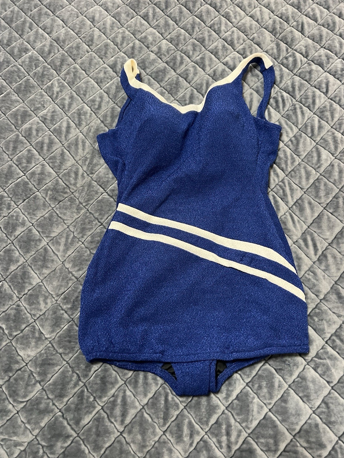 Vintage 50’s 60’s? Mod Blue Bathing Suit Marylin Monroe Swimsuit RARE