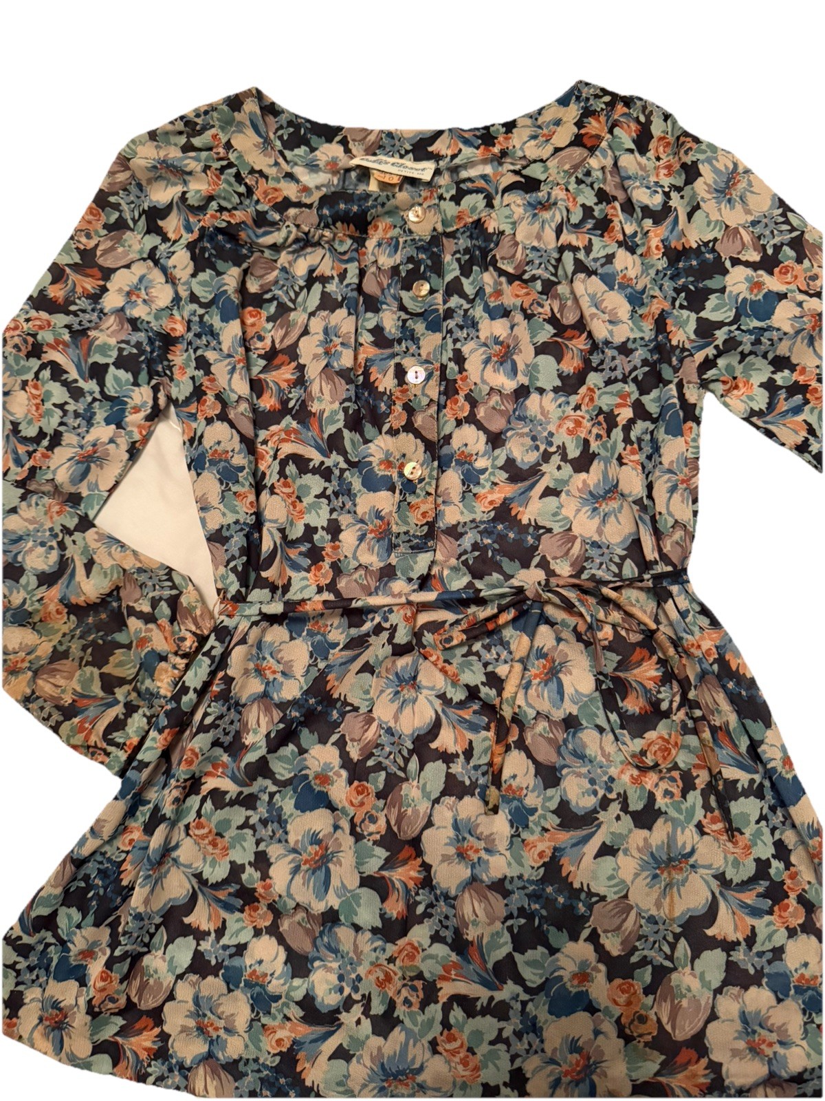 Vintage Tie Waist Blouse Petite M Made USA ILGWU Cottagecore Women’s Union