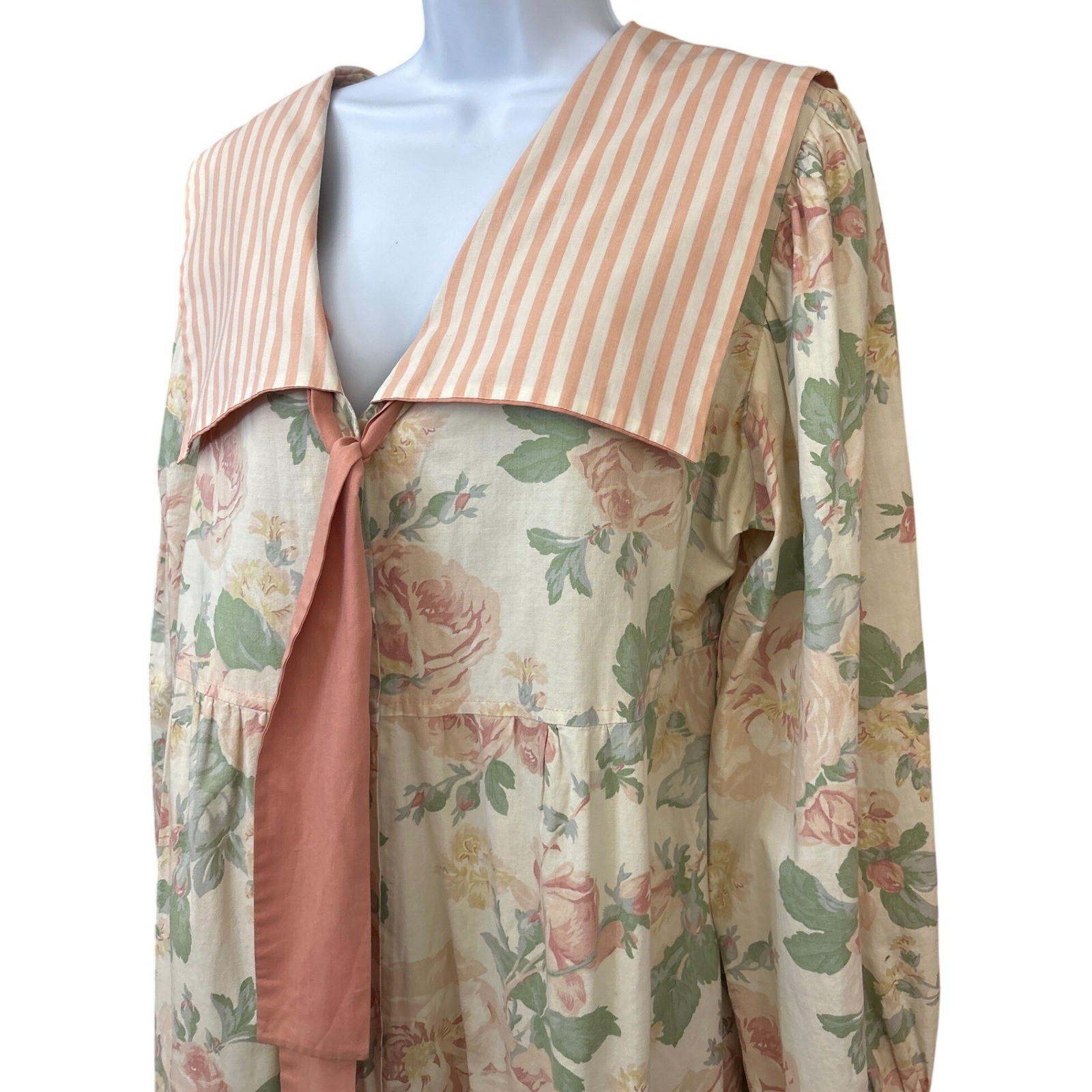 Vintage Praire Sailor Collar Floral Jumpsuit Cottagecore Romantic Shabby Chic