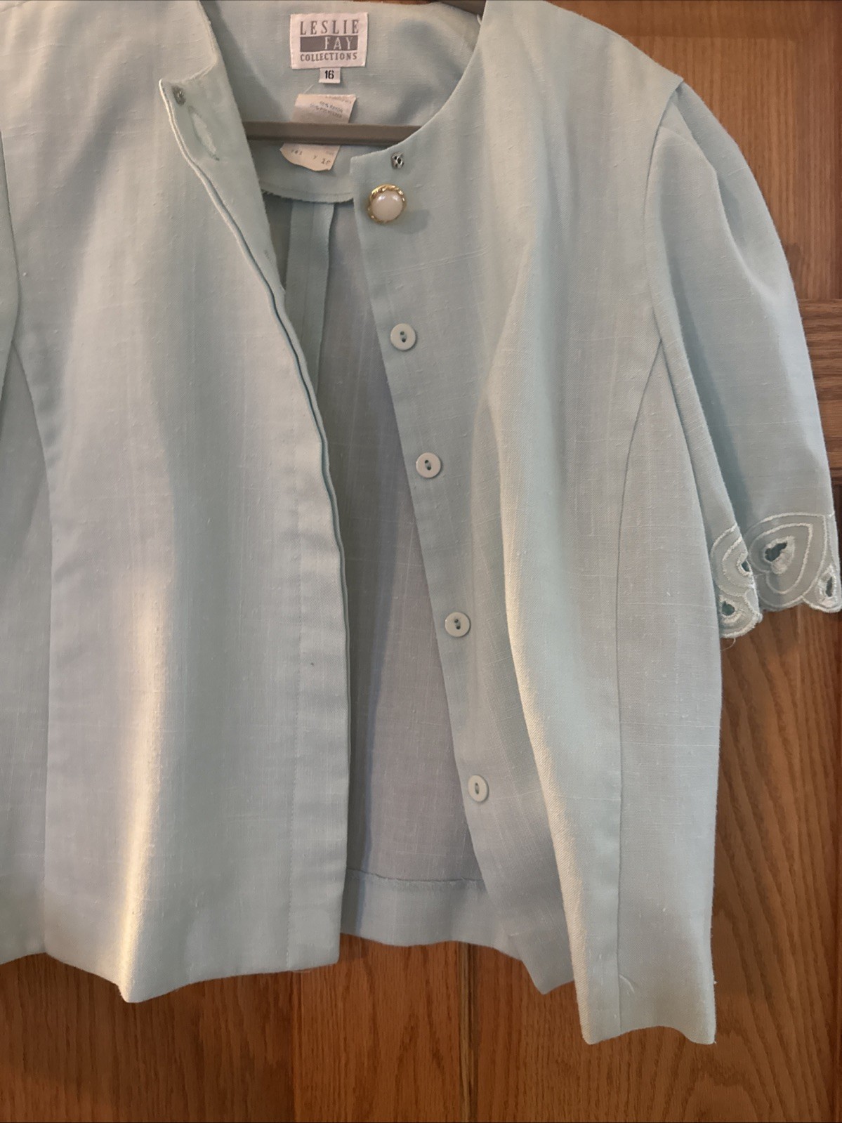 Vintage Women’s Leslie Fay Collection Size 16 Pale Green Blouse
