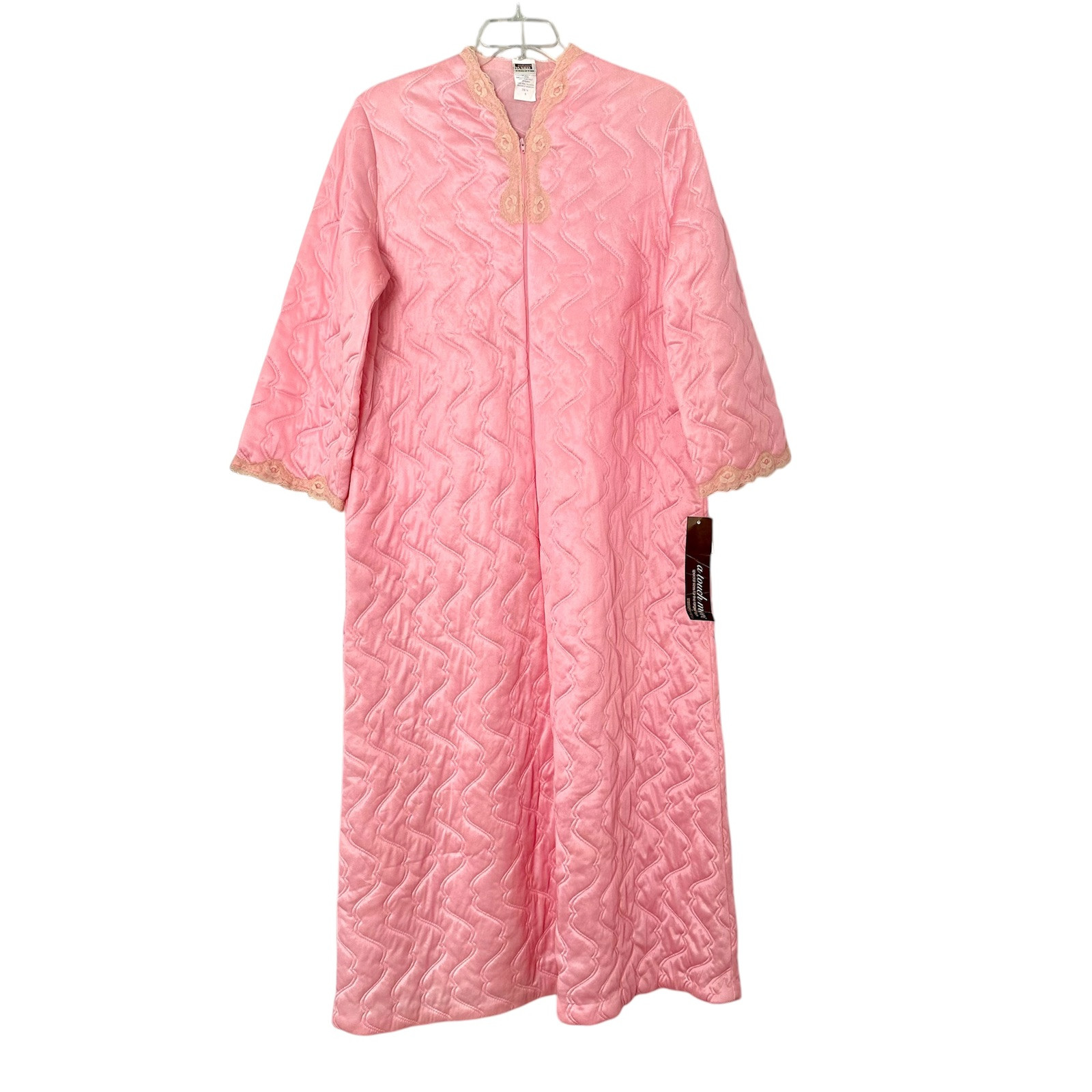 VTG NWT Montgomery Ward Pink Quilted Robe House Coat Nightgown Plus Size 40-42