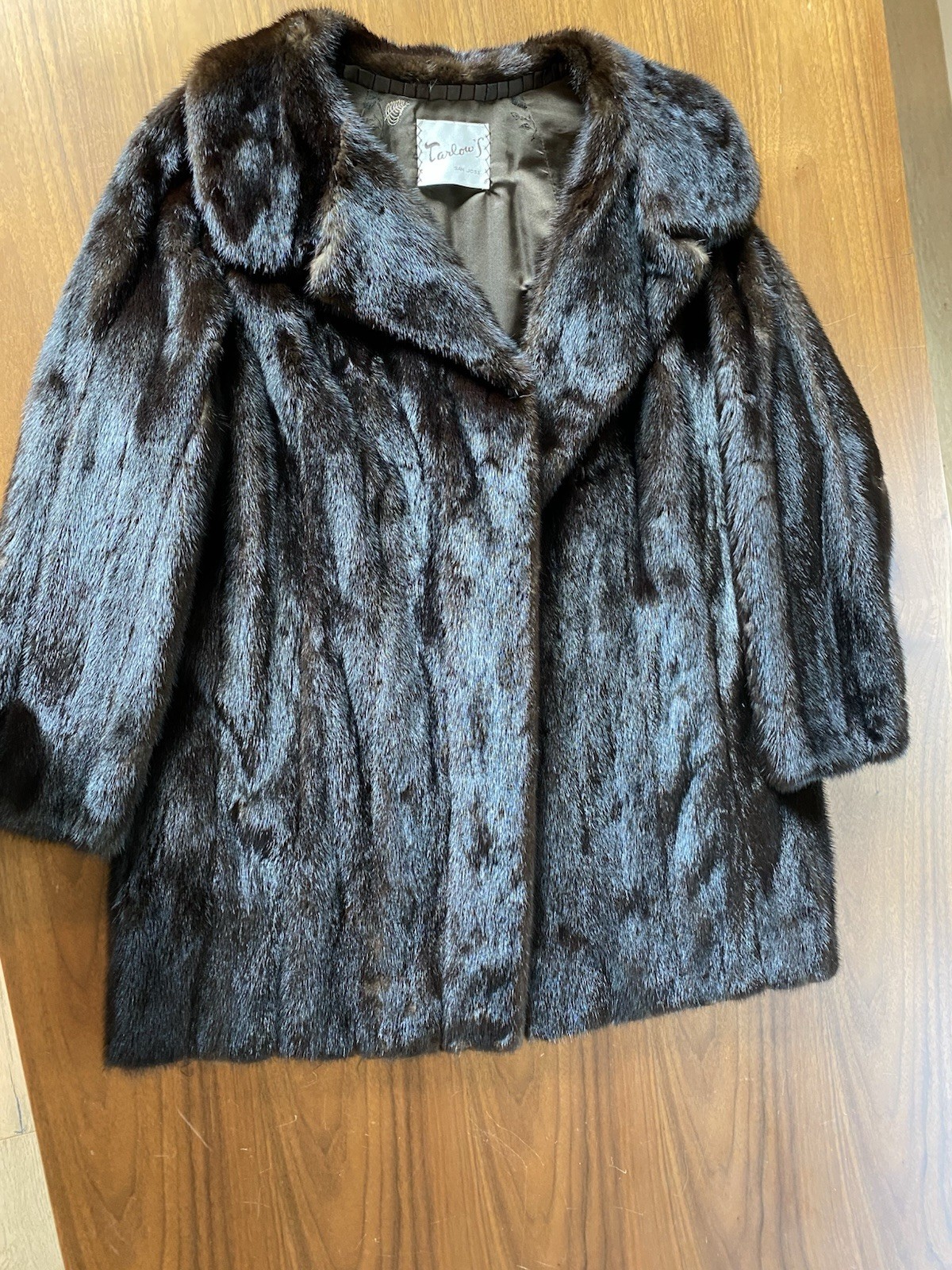 VTG TARLOWS SAN JOSE GENUINE BROWN MINK FUR Jacket
