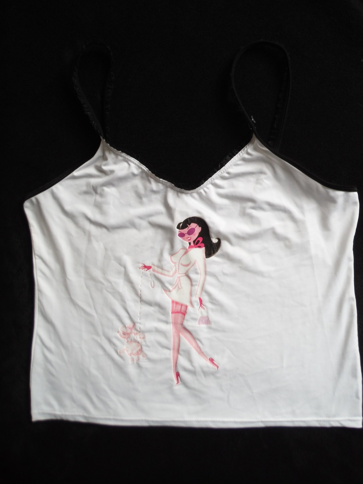 Super Rare FREDERICKS of HOLLYWOOD New VTG 80s/90s Tank Top Socialite & Poodle M