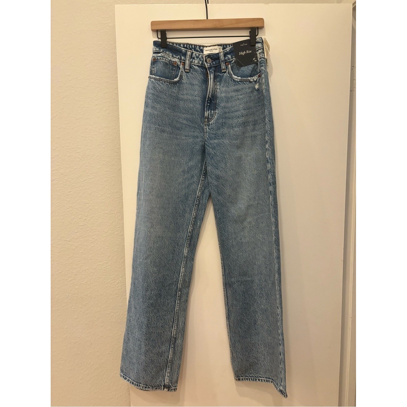 NWT Abercrombie & Fitch High Rise Curve Love Jeans 90s Y2K baggy oversized Y2K