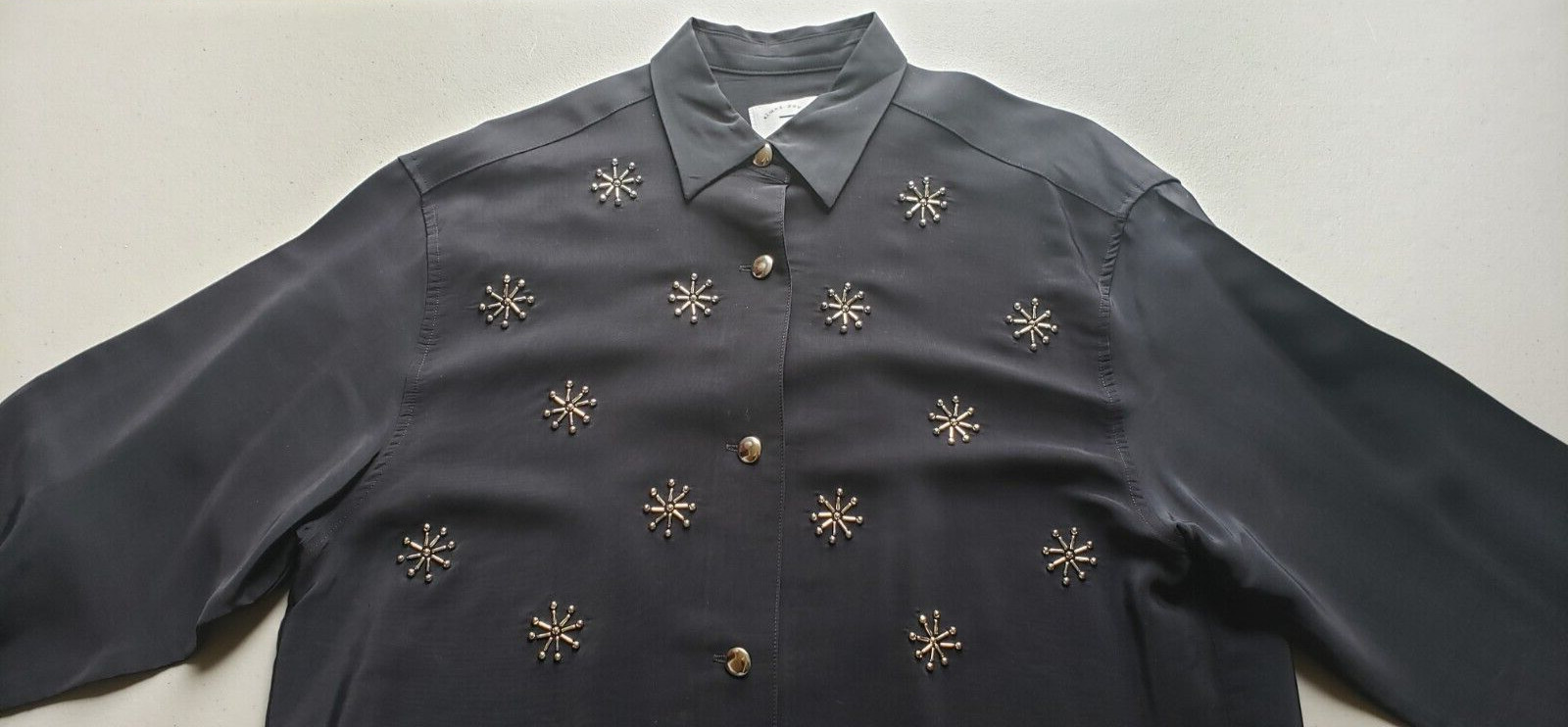 VTG 90s Todd Oldham Times Seven Button Up Size M Beaded