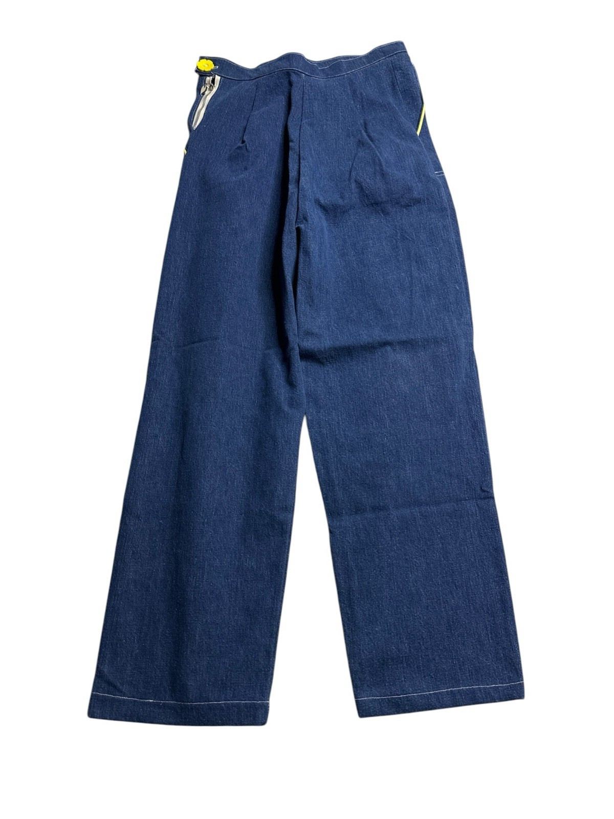 VTG WOMENS 26X24 Handmade Selvedge DENIM SIDE ZIP JEANS PANTS Pearl Snap