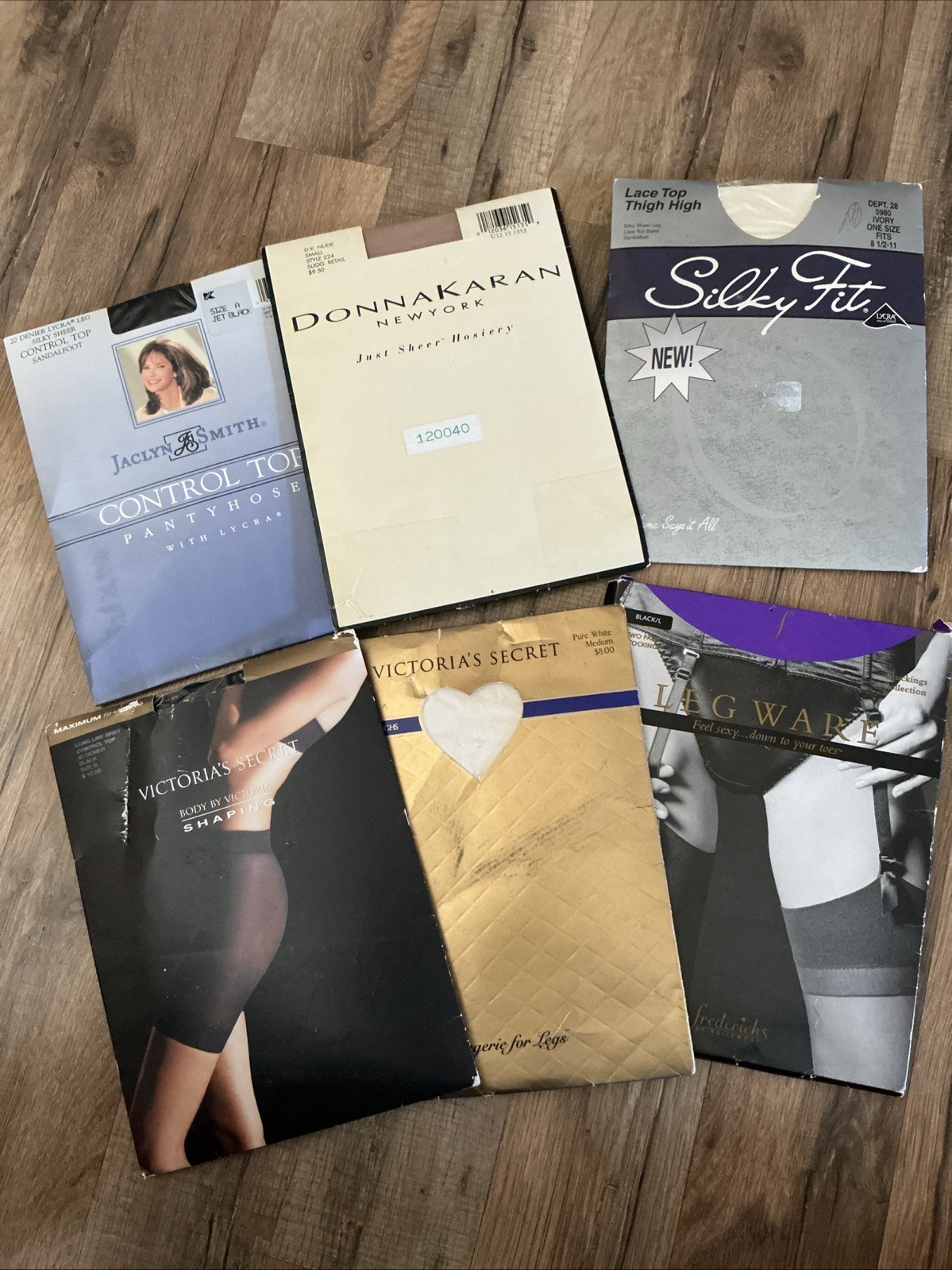 7 PR VTG Designer Panty Hose In Original Packaging Assorted Sizes Includes 7 PR