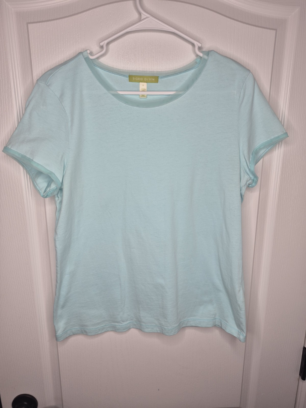 Sigrid Olsen Women’s Vintage blue Cotton T-shirt Size Medium