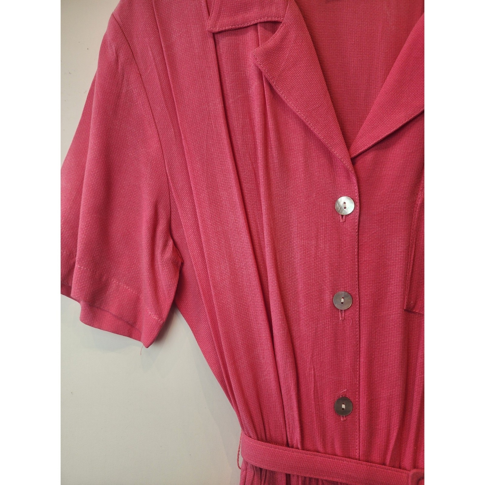 Vintage Carol Anderson California Pink Maxi Dress Summer 97 Belted Womens M NWT