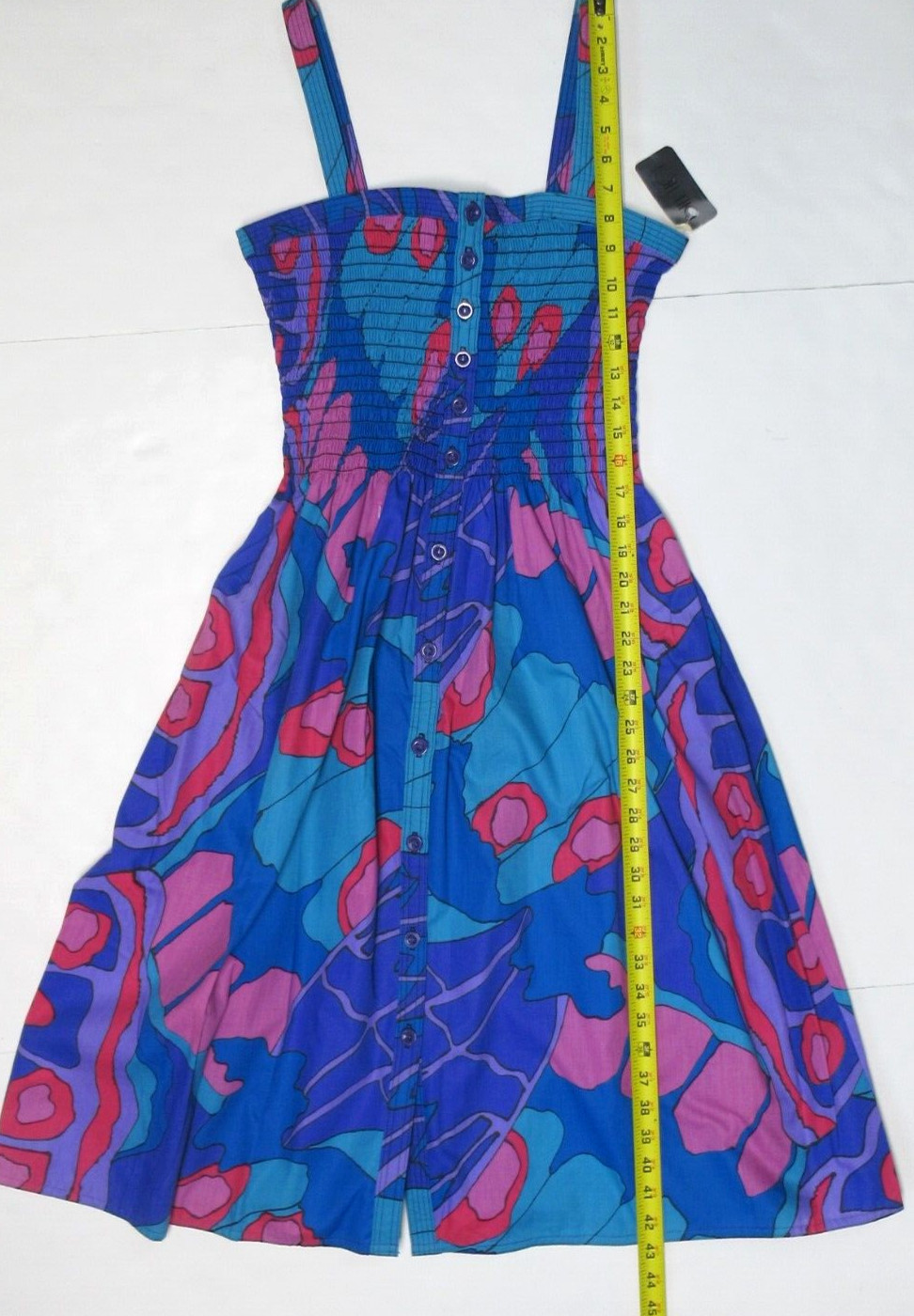 BILL TICE 1970s Designer Printed Smock Dress Size S (Vtg Size 10) Mod Boho NWT