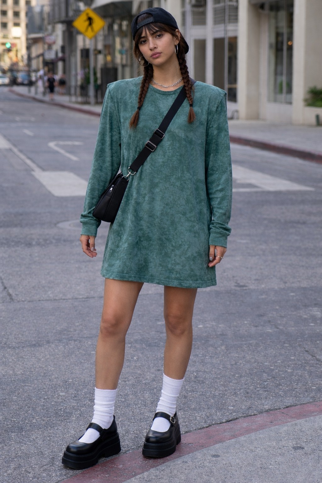 VTG 80s Kevin G. Shirtdress GreenOnGreen Tie Dye Shoulder Pads!! One Size Cotton