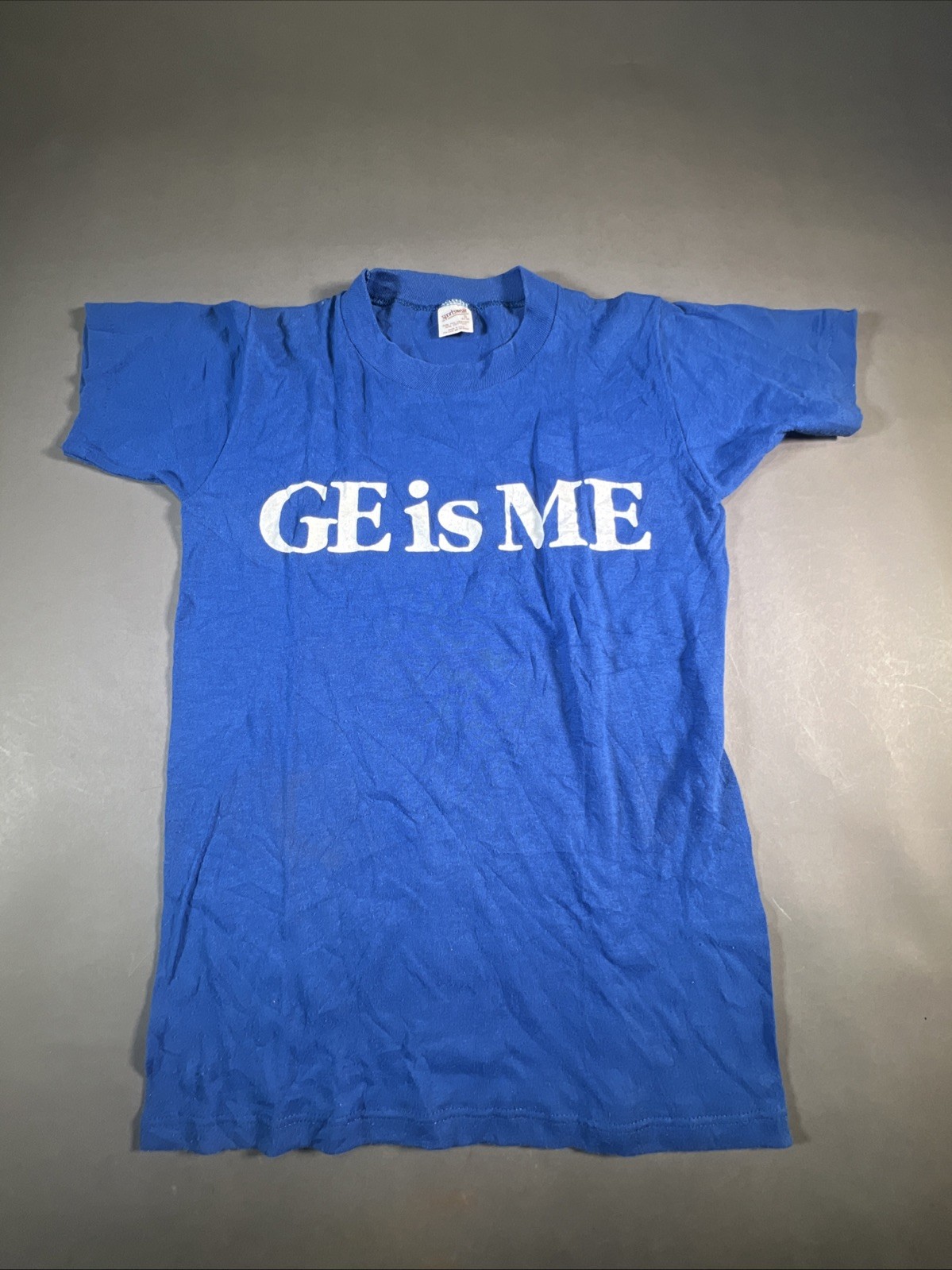 Vtg 80s GE Is ME Promo Blue T-Shirt S General Electric Grunge 70s 80s