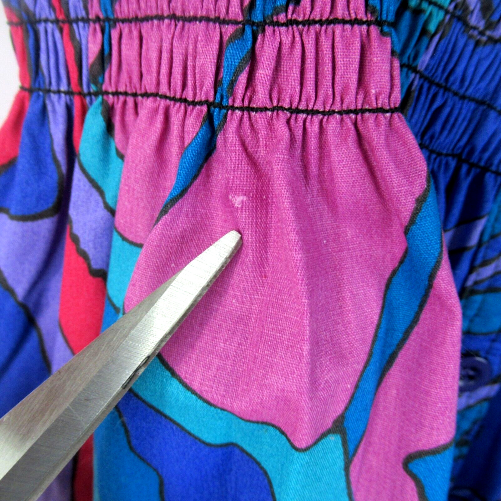 BILL TICE 1970s Designer Printed Smock Dress Size S (Vtg Size 10) Mod Boho NWT