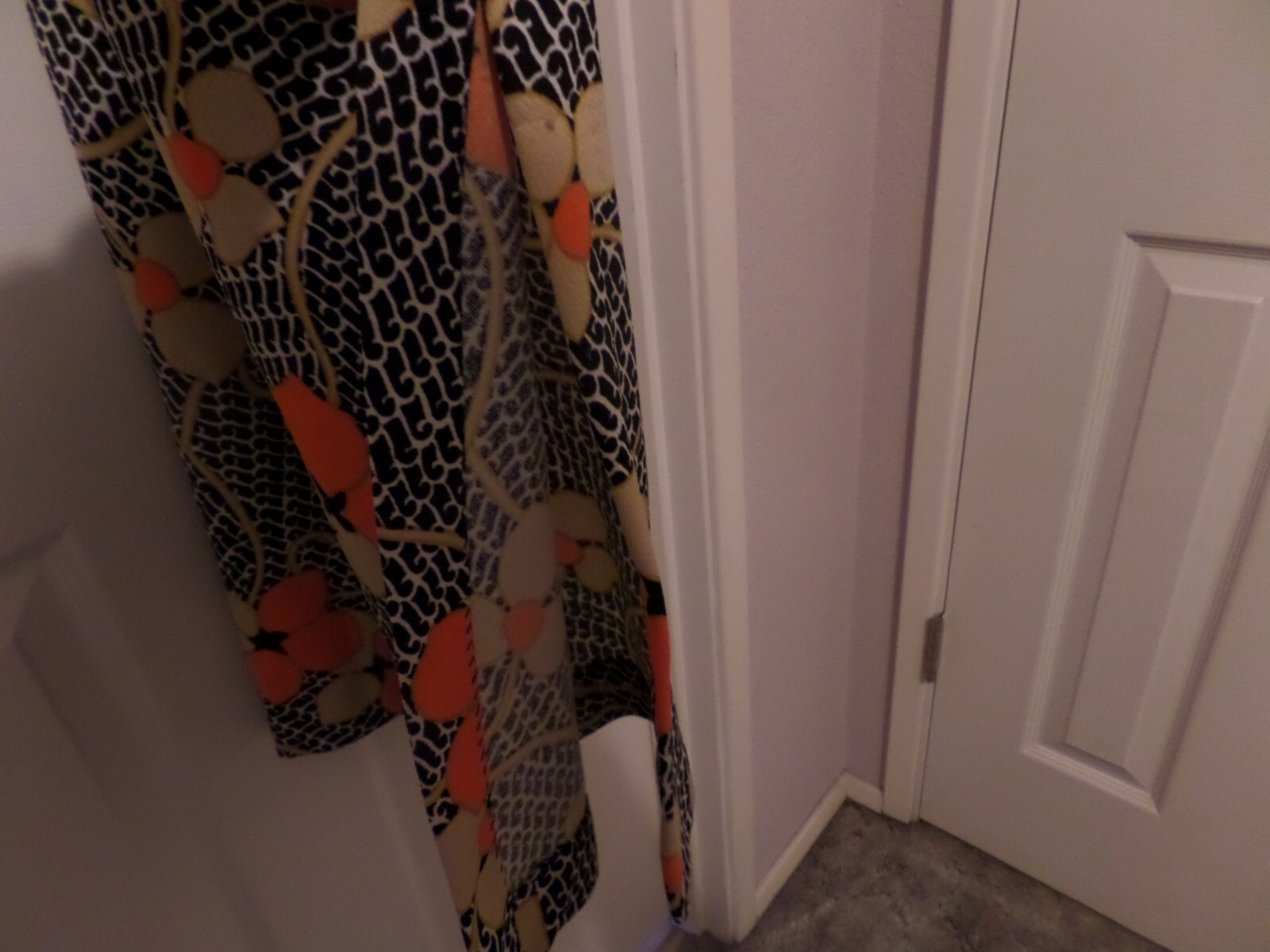 VINTAGE 1970’S BLACK/FLORAL DOUBLE KNIT MAXI DRESS BY “IT’S BETTER” SIZE 7